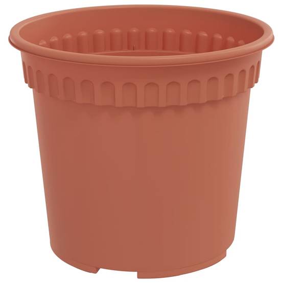 Lot 6 Pots de fleurs ronds plastique pour Balcon Jardin avec Drainage Ø 15 cm Rouge Brique - ComfortXL Outdoor Living - Image 5