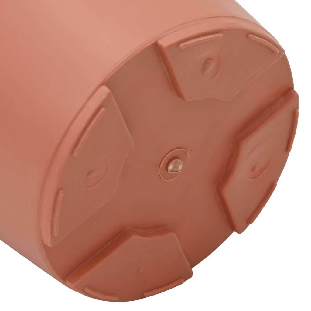 Lot 6 Pots de fleurs ronds plastique pour Balcon Jardin avec Drainage Ø 15 cm Rouge Brique - ComfortXL Outdoor Living - Image 8