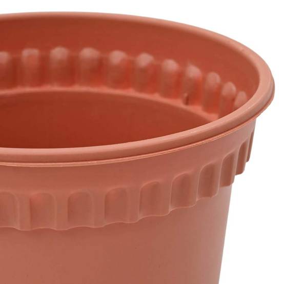 Lot 6 Pots de fleurs ronds plastique pour Balcon Jardin avec Drainage Ø 15 cm Rouge Brique - ComfortXL Outdoor Living - Image 7