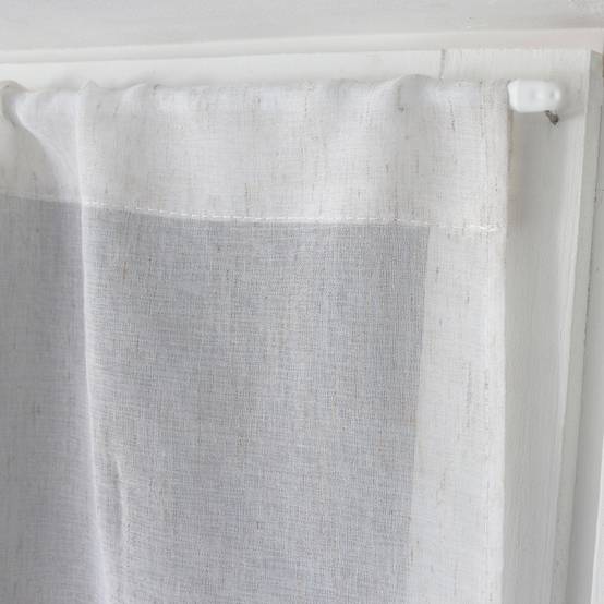 Paris Prix Paire De Voilages à Pompons 60x160 Cm – Brise-Bise Élégant Blanc Pour Fenêtre Et Cuisine