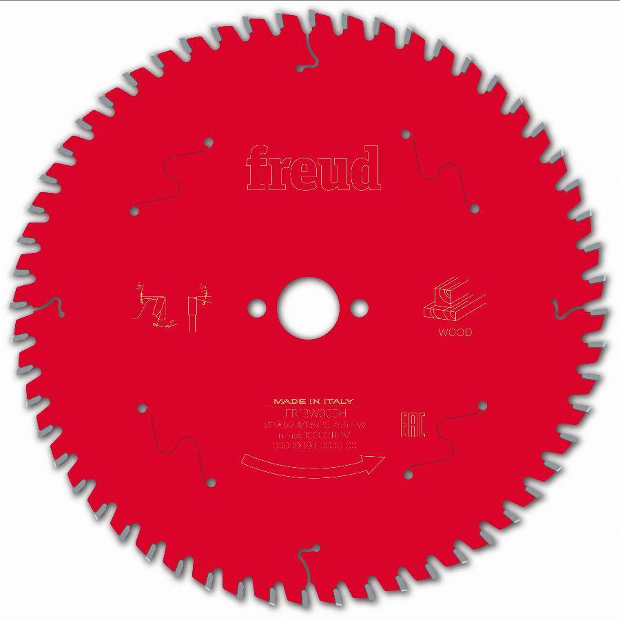 Lame pour scie circulaire portative FREUD - Ø190 2,4/1,6 AL20 Z56 BA 5° - F03FS09716 -FR13W005H - Imagen 2