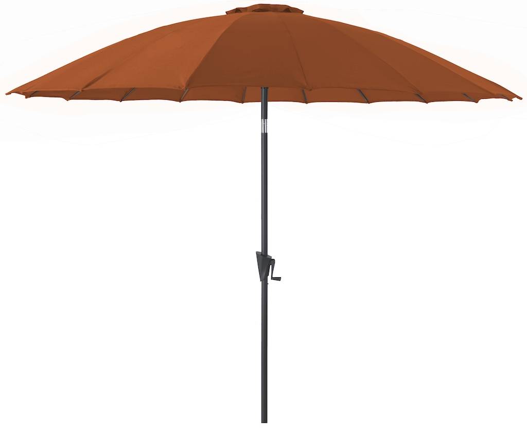 Proloisirs - Parasol droit pagode - PAGODE - Aluminium époxy - Fibre de verre - Ø300 - Sienne PROLOISIRS