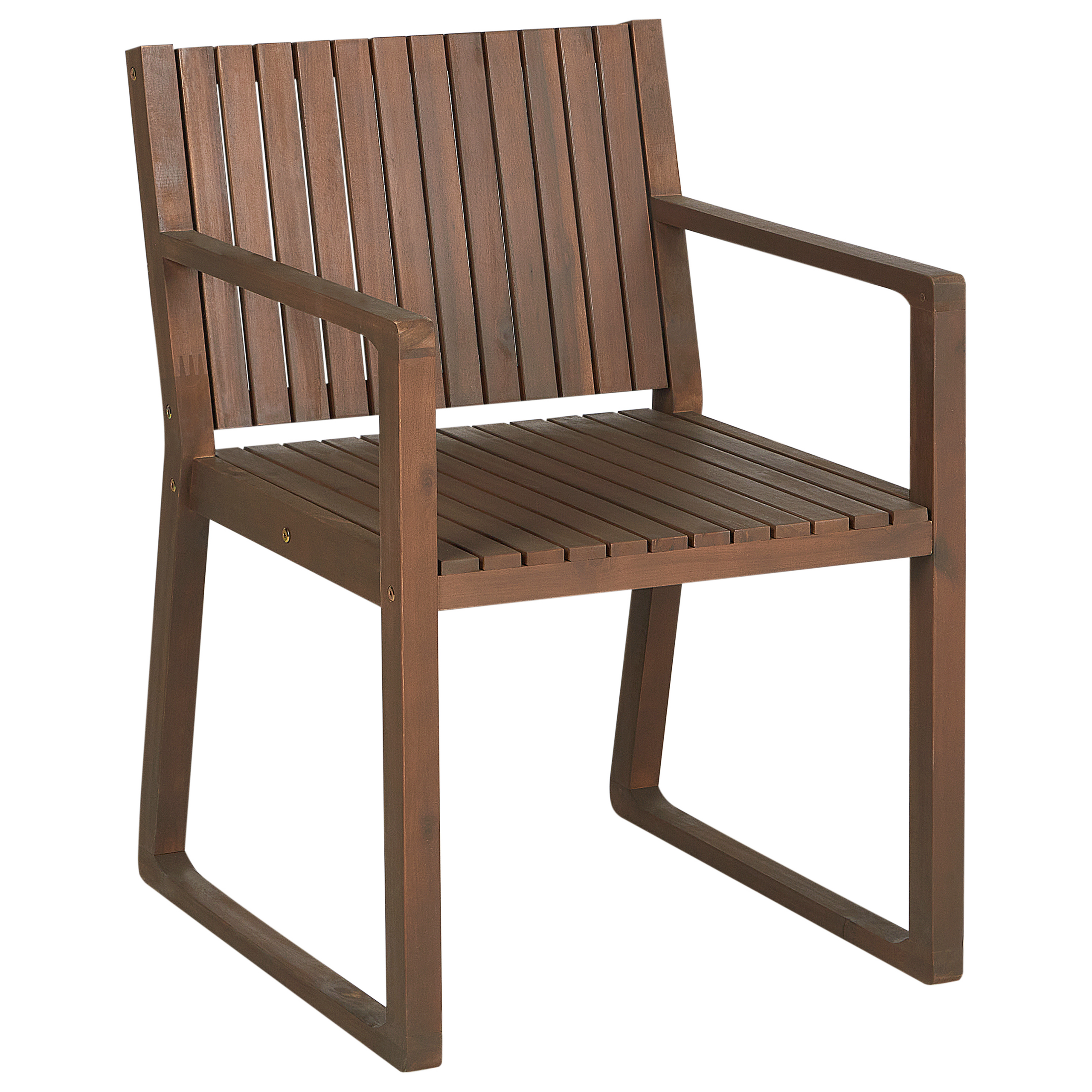 Beliani - Set 8 Chaises de Salle à Manger Extérieur en Bois d'Acacia Foncé avec Coussins Blanc Cassé Jardin Rustique - Imagen 7