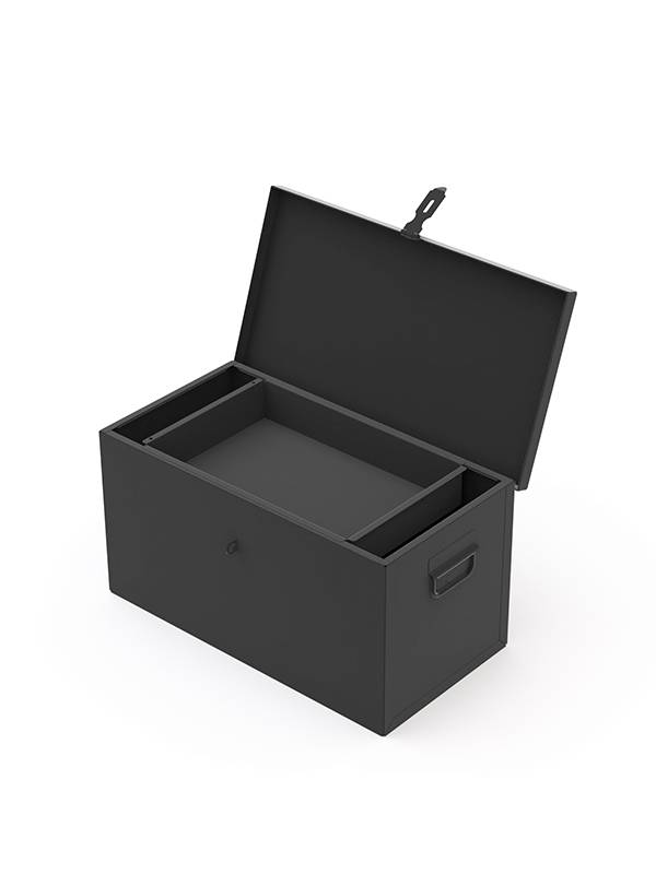 Coffre de chantier 670 x 350 x 350 avec plateau baladeur SORI Gris RAL7021 - CR670B - Imagen 2