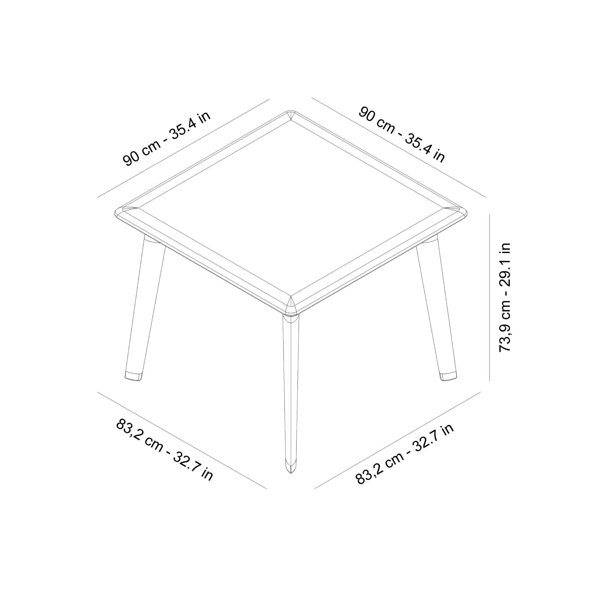 Table carrée extérieur 90x90 ivoire DESSA Resol - Image 2