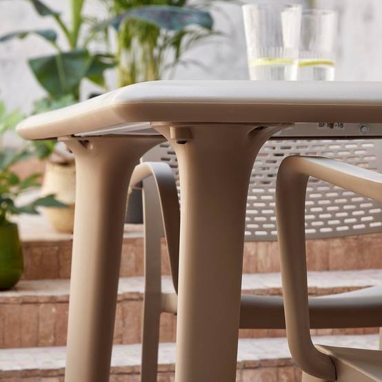 Table carrée extérieur 90x90 ivoire DESSA Resol - Image 5