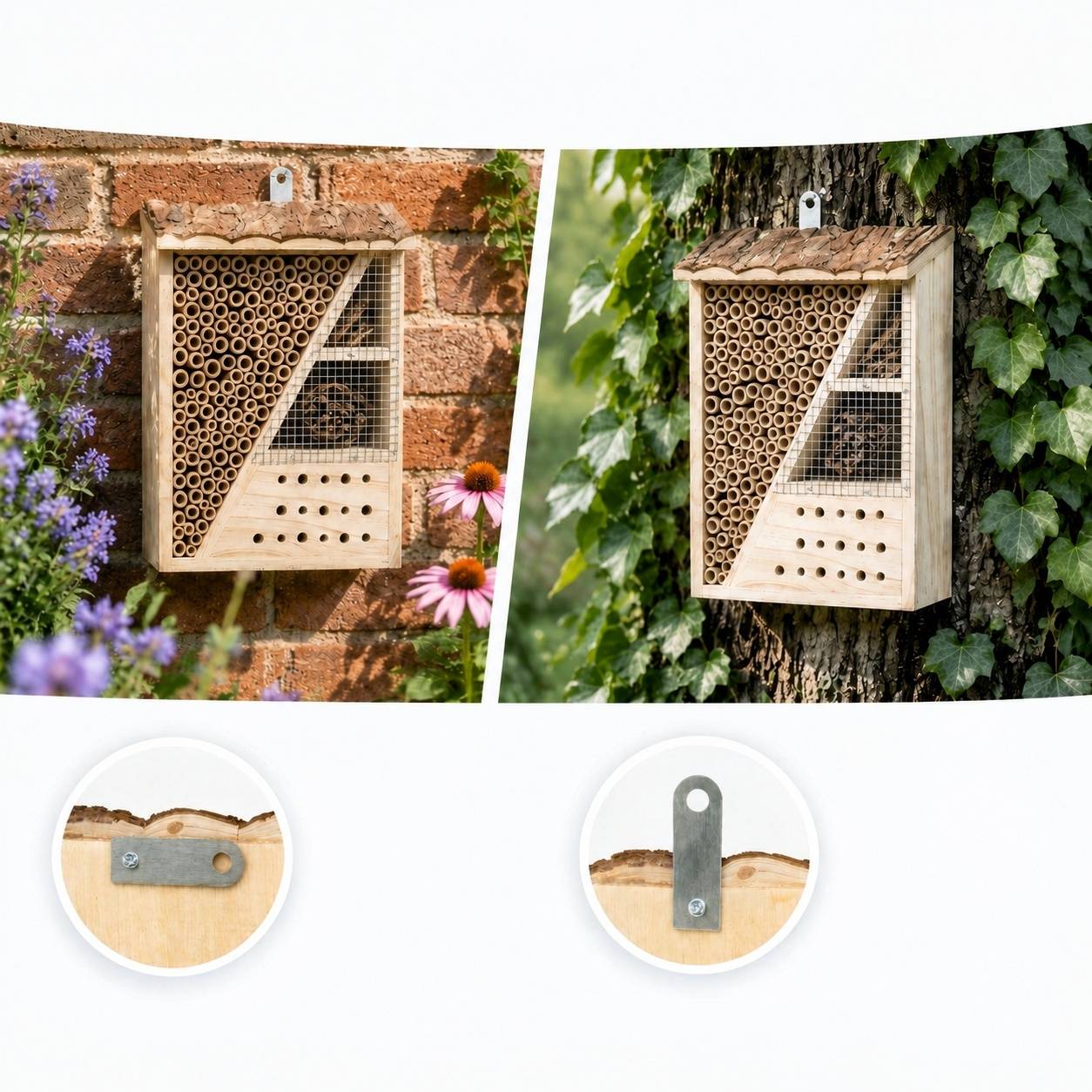 Abri en Bois pour Insectes Hôtel Abeilles Coccinelles Jardin Extérieur - Image 2