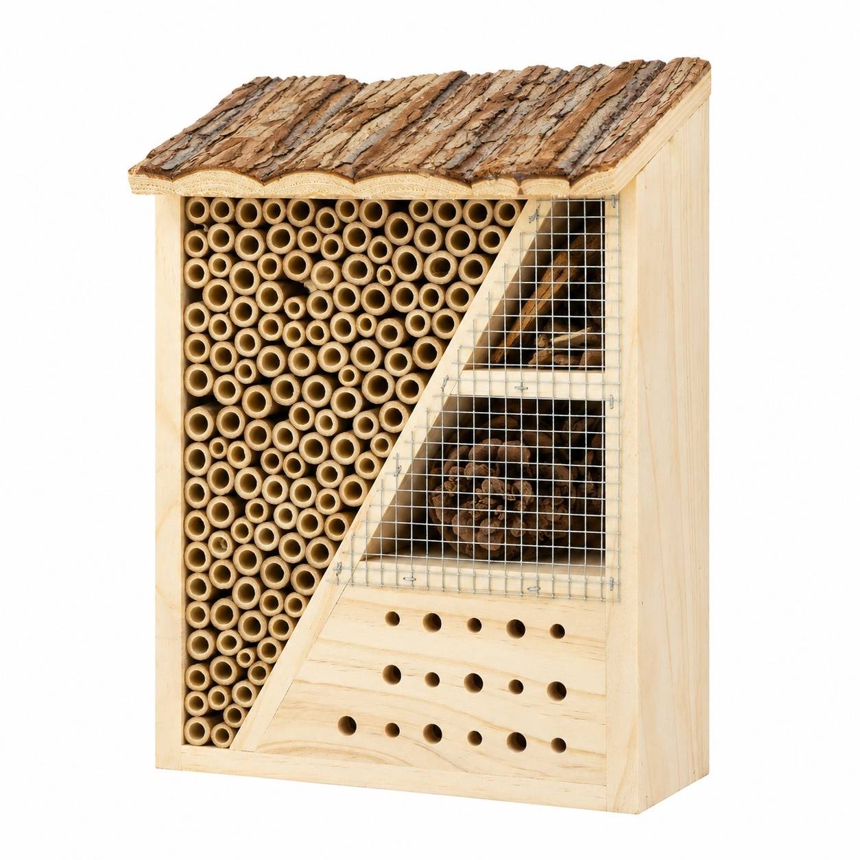 Abri en Bois pour Insectes Hôtel Abeilles Coccinelles Jardin Extérieur - Image 1