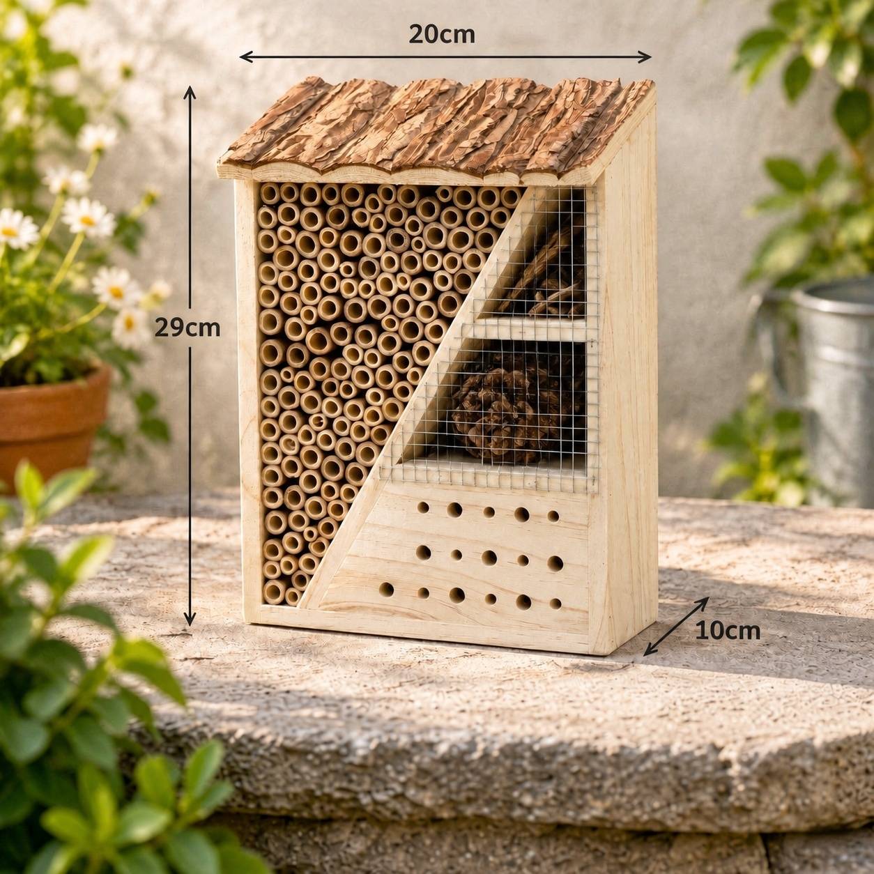 Abri en Bois pour Insectes Hôtel Abeilles Coccinelles Jardin Extérieur - Image 6
