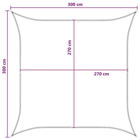 Voile d'ombrage HDPE gris clair et blanc 300 x 300 cm - PANGIVO - Image 7