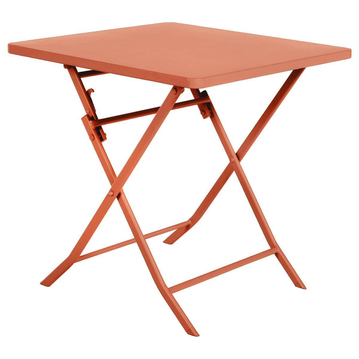 Hesperide - Table de jardin pliante carrée "Greensboro" ambre 2 places en acier traité époxy - Hespéride - Imagen 2
