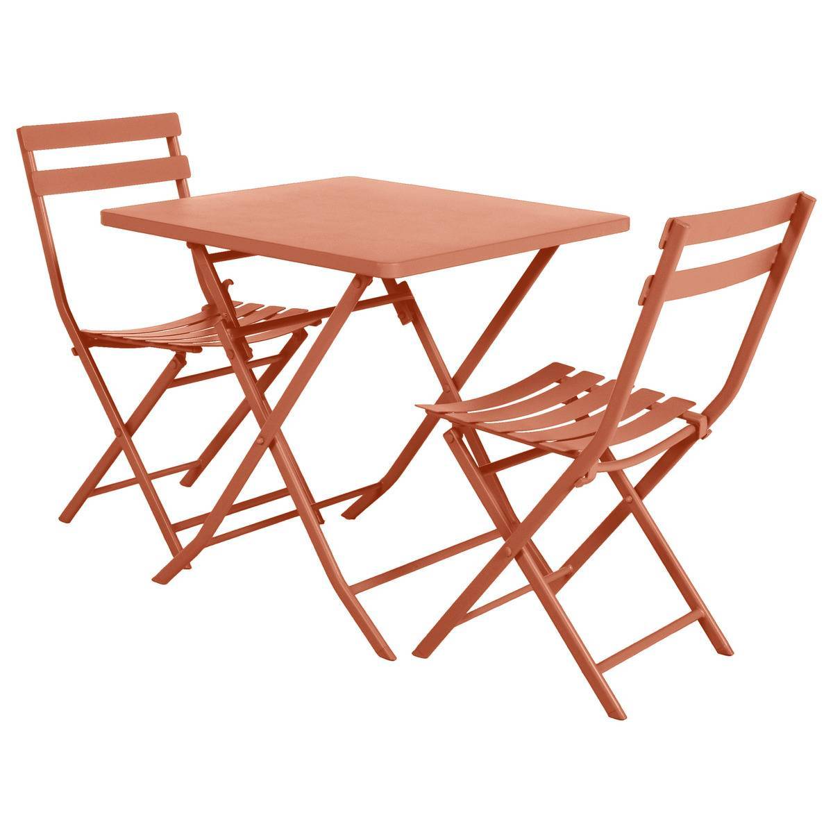 Hesperide - Table de jardin pliante carrée "Greensboro" ambre 2 places en acier traité époxy - Hespéride - Imagen 3