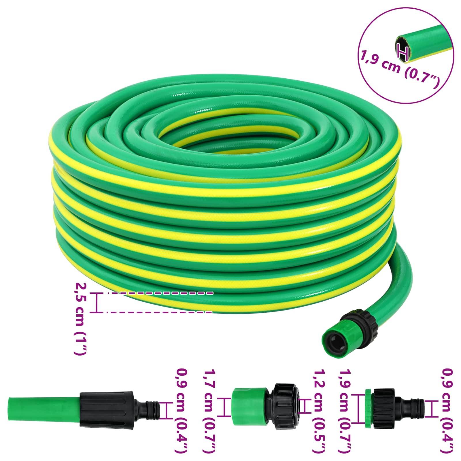 Vidaxl - Tuyau de jardin 5 couches Vert et jaune 3 / 4'' 10 m PVC vidaXL 42035821 - Image 3