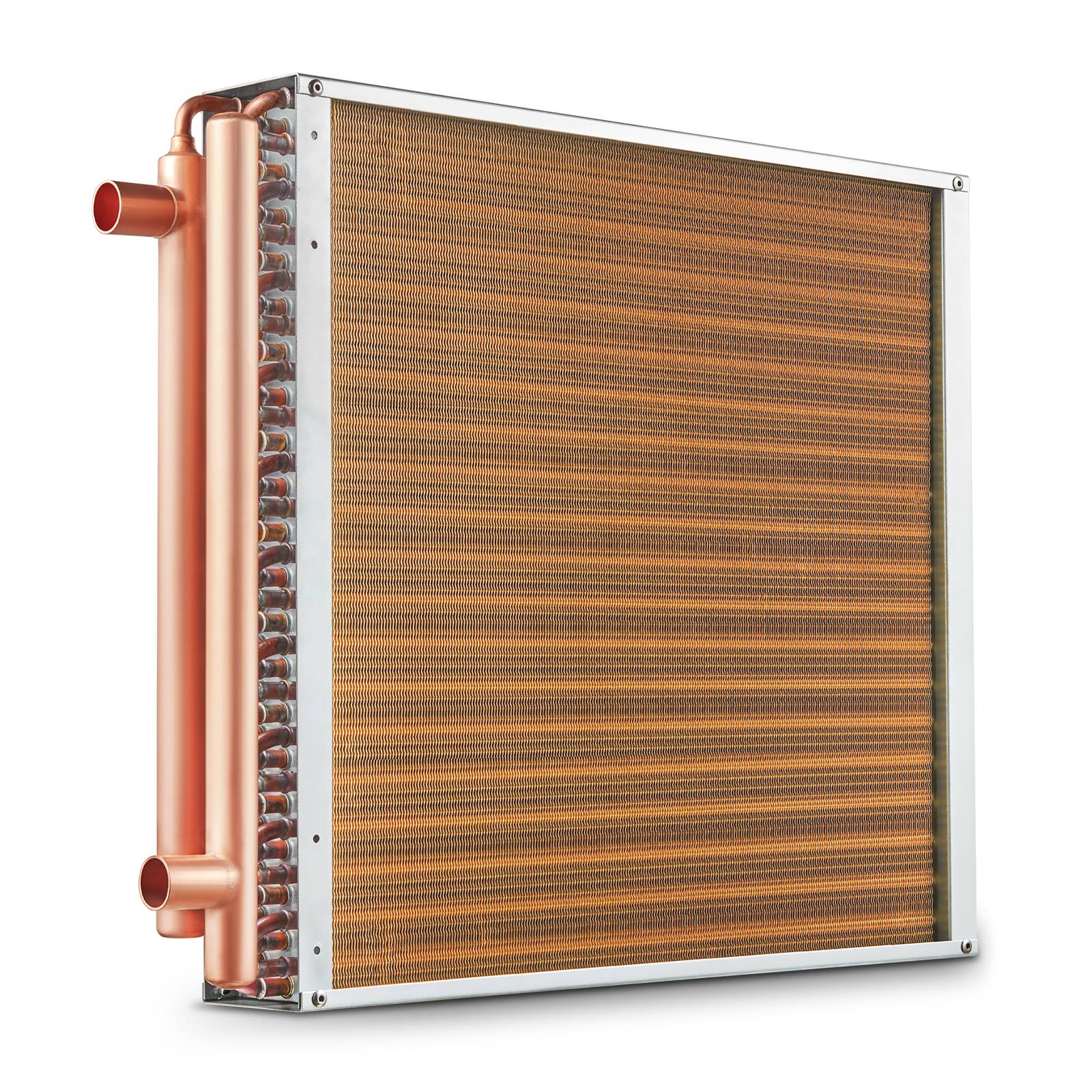 VEVOR Échangeur chaleur air-eau, 20x20 po, 3 rangées cuivre. Pour fournaise bois, chauffage.