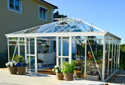 20m²  -  Serre en verre trempé - Euro Pyra Stretched - Laquée - 20m² - Noir fonce - L'atelier Des Serres - Imagen 3
