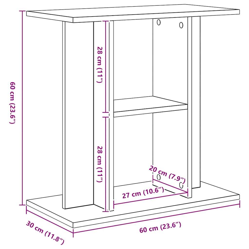 Support d'aquarium compact Chêne Noir avec 3 Niveaux de Rangement 60x30x60 cm - ComfortXL Outdoor Living - Image 10