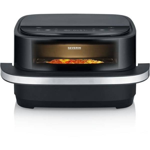 Severin - Friteuse Electrique Four a pizza /  a air chaud - SEVERIN - FR2464 - 2100 W - 4 L - Thermostat réglable - 10 programmes - Noir - Image 1
