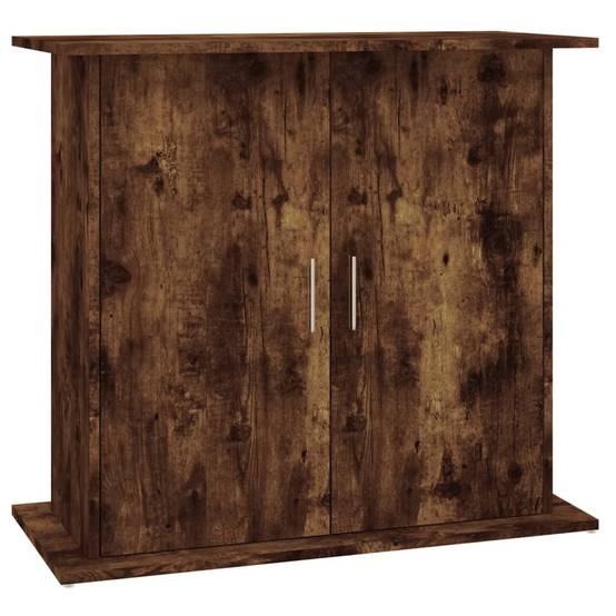 Meuble pour Aquarium Bois d'Ingénierie avec Portes de Rangement 81x36x73 cm Chêne Fumé - ComfortXL Outdoor Living - Image 2