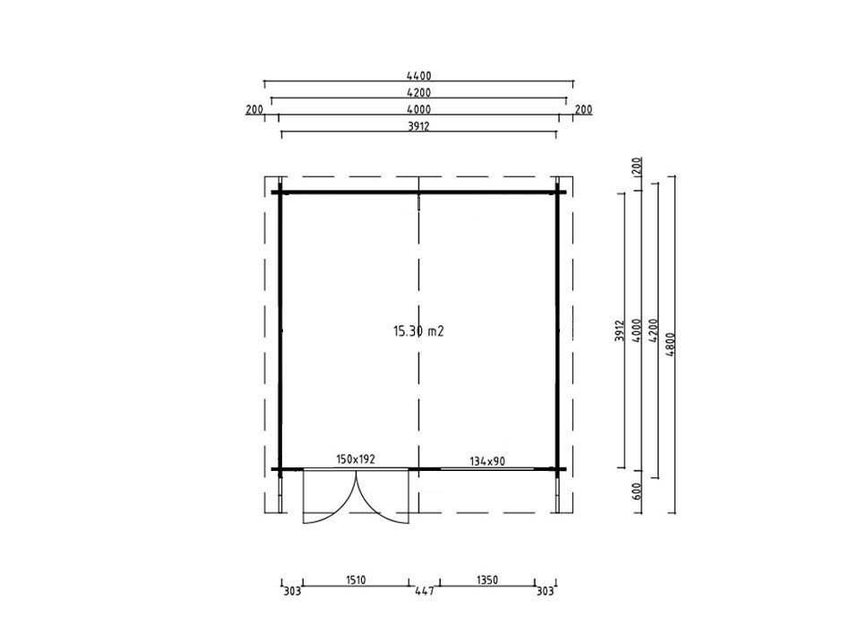 Direct Abris - Chalet de Jardin Bois VIGO 16m2 - Epaisseur des Madriers : 44mm - Porte Double - Bois Nordique de Haute Qualité - Abri de jardin - Imagen 3