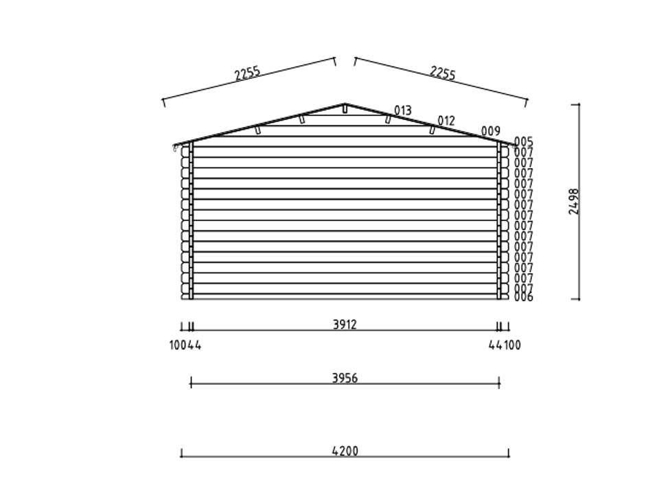 Direct Abris - Chalet de Jardin Bois VIGO 16m2 - Epaisseur des Madriers : 44mm - Porte Double - Bois Nordique de Haute Qualité - Abri de jardin - Imagen 5