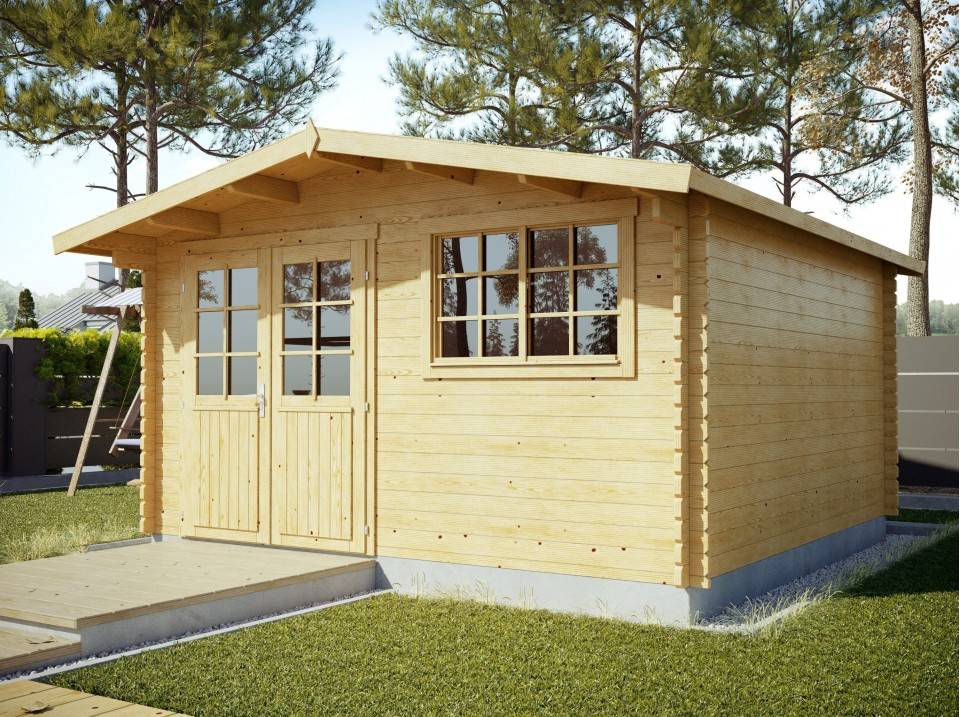 Direct Abris - Chalet de Jardin Bois VIGO 16m2 - Epaisseur des Madriers : 44mm - Porte Double - Bois Nordique de Haute Qualité - Abri de jardin - Imagen 1