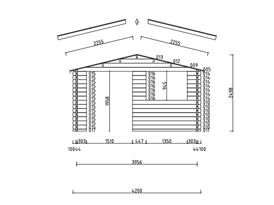 Direct Abris - Chalet de Jardin Bois VIGO 16m2 - Epaisseur des Madriers : 44mm - Porte Double - Bois Nordique de Haute Qualité - Abri de jardin - Imagen 6