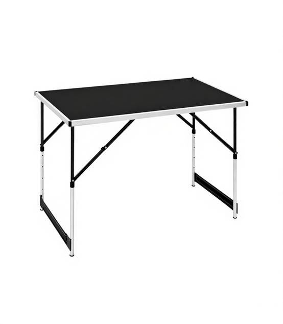 Table de camping pliante aluminium jardin balcon réglable en hauteur 100x60cm noir - ComfortXL Outdoor Living - Image 4