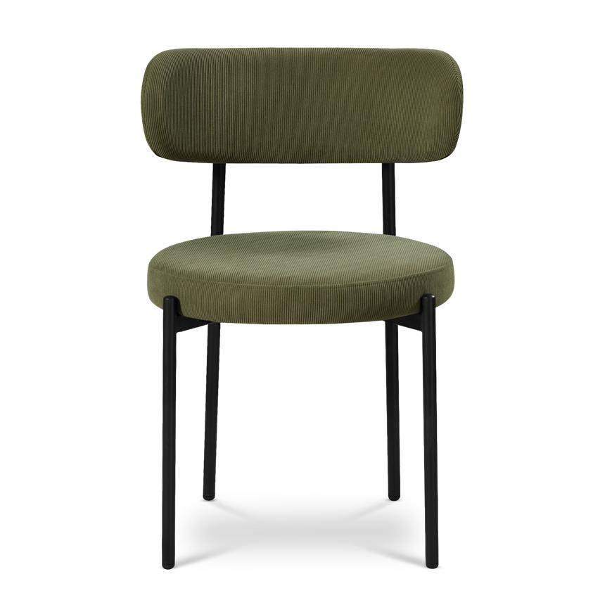 Sicaan Lot de 2 Chaises modernes IRIS velours côtelé kaki - Image 4