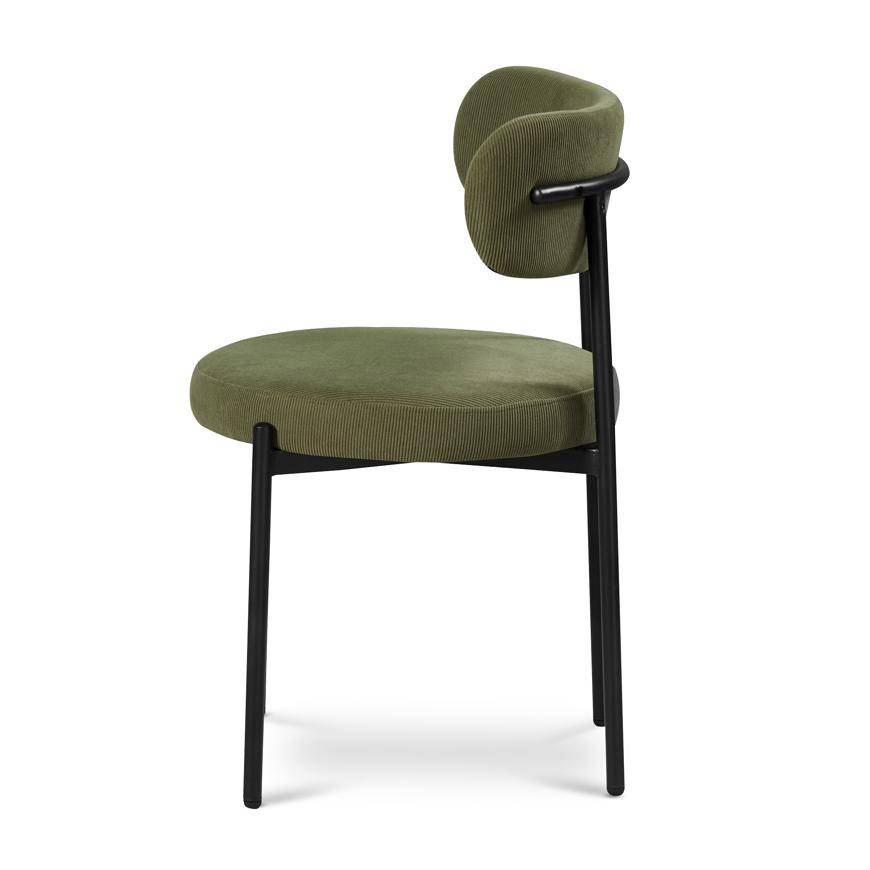 Sicaan Lot de 2 Chaises modernes IRIS velours côtelé kaki - Image 6