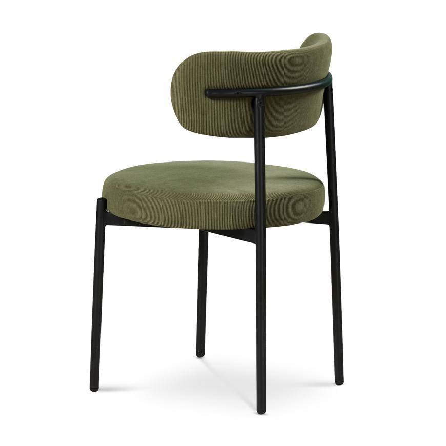 Sicaan Lot de 2 Chaises modernes IRIS velours côtelé kaki - Image 8
