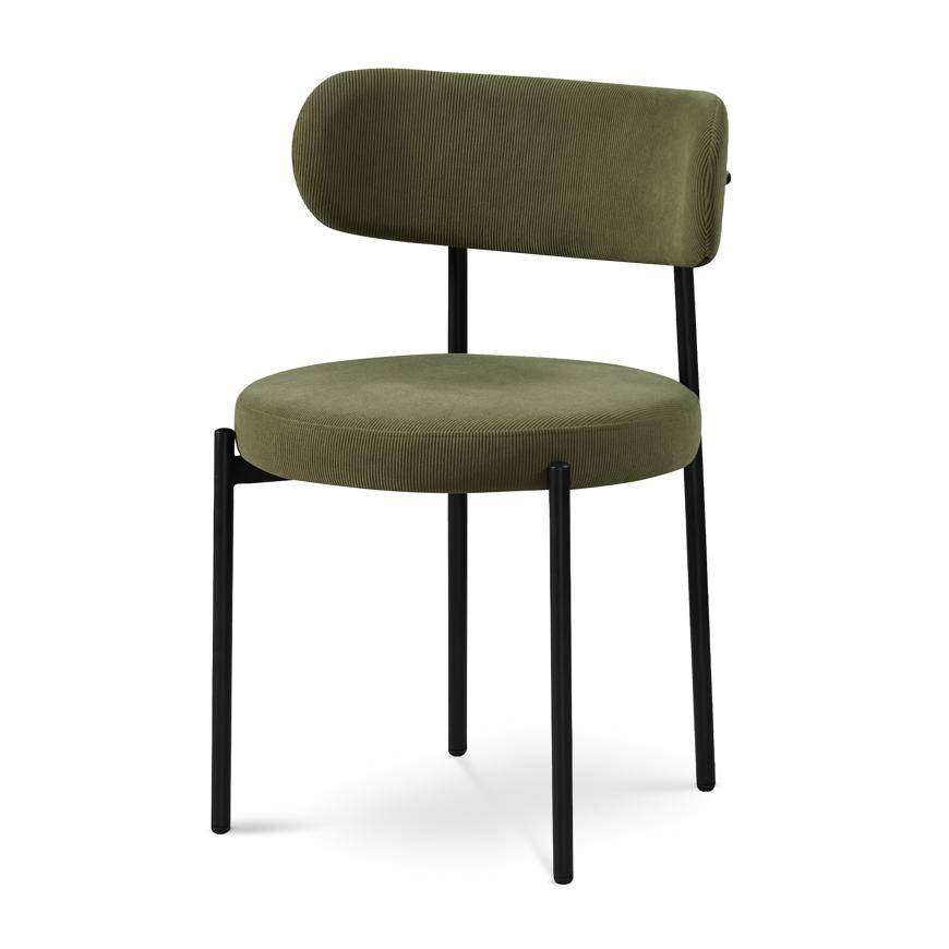 Sicaan Lot de 2 Chaises modernes IRIS velours côtelé kaki - Image 5