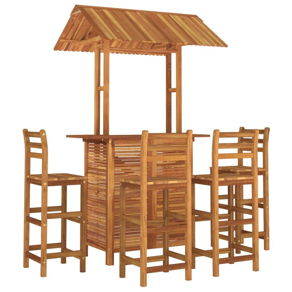 Helloshop26 - Ensemble de bar de jardin 5 pièces bois d'acacia solide - Imagen 1