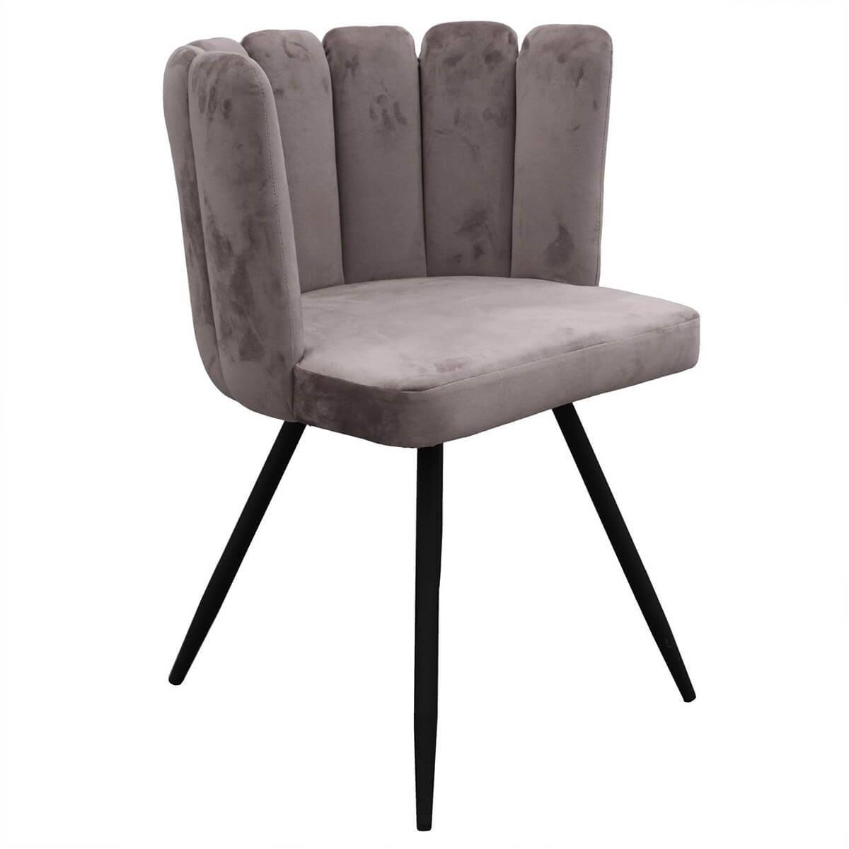 ALTOBUY - Lot de 6 Chaises Velours Gris - CHARLOTTE - Image 3