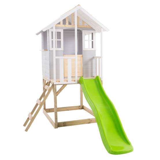 Maisonnette modulable sur pilotis avec balcon et glissière PERCE-NEIGE en bois FSC® - Image 2