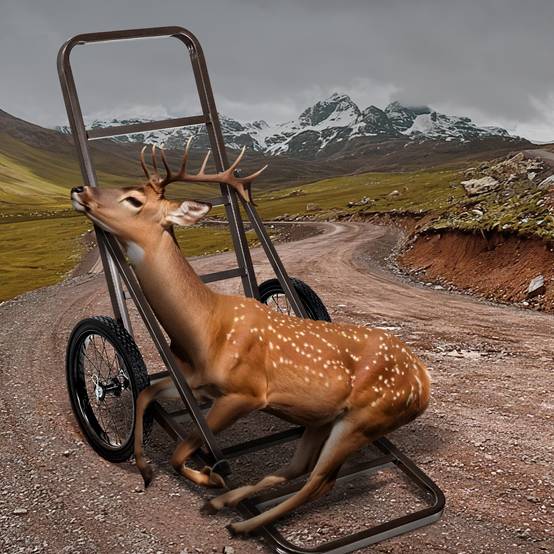 VEVOR Chariot à Gibier Chariot de Transport Pliable 136 kg pour Cerfs Chasse - Image 8