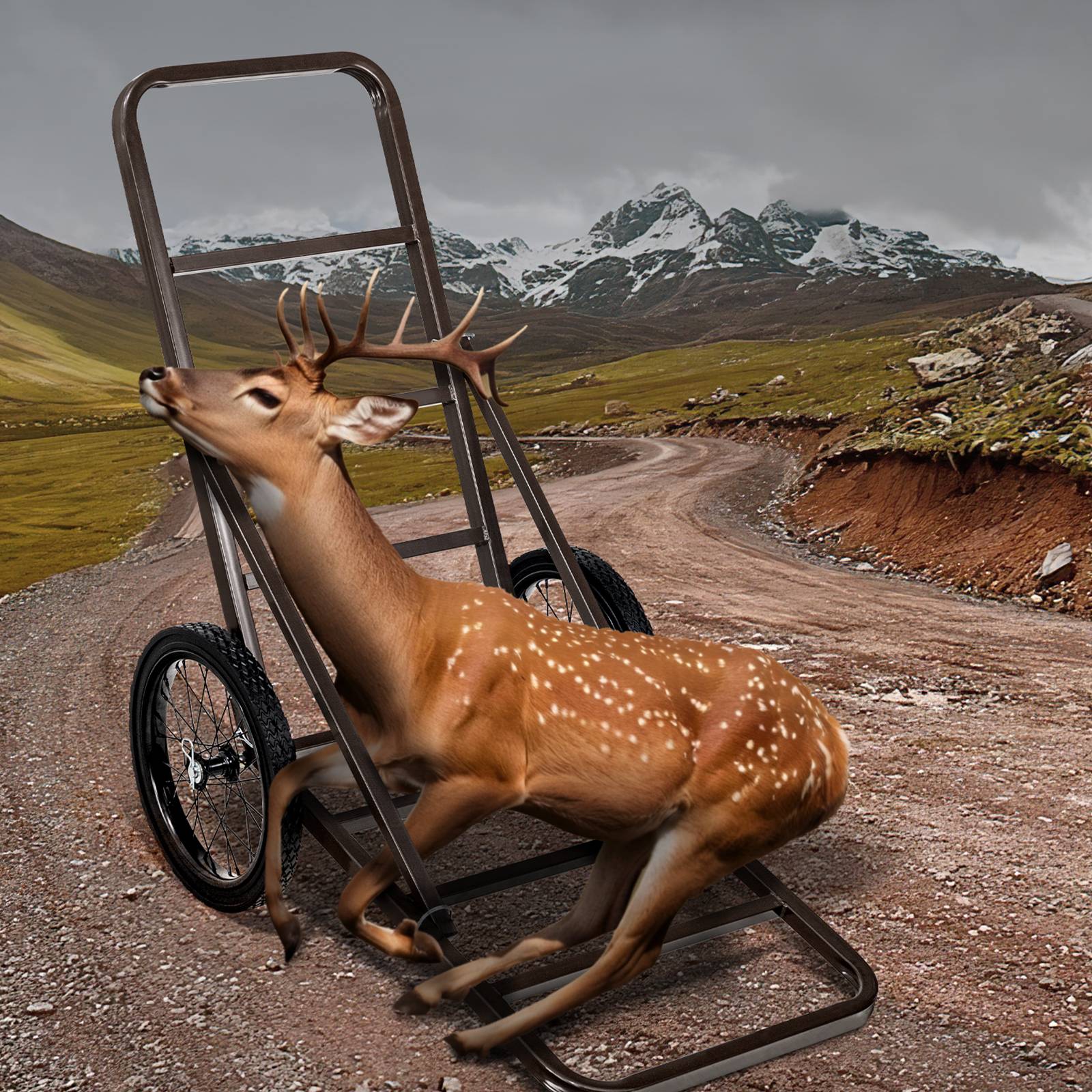VEVOR Chariot à Gibier Chariot de Transport Pliable 136 kg pour Cerfs Chasse - Image 8