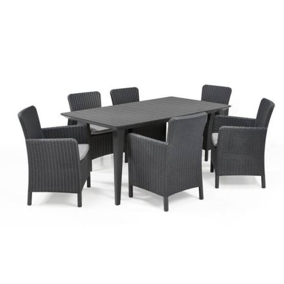 Table de jardin - rectangulaire 160cm - gris graphite - en résine - 6 personnes - Lima - Allibert by KETER - Image 5