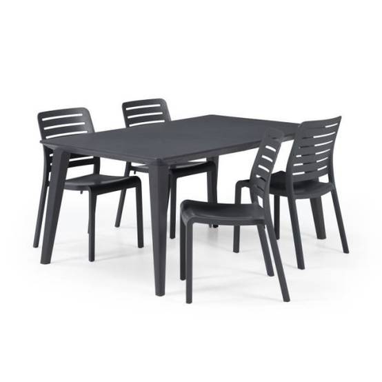 Table de jardin - rectangulaire 160cm - gris graphite - en résine - 6 personnes - Lima - Allibert by KETER - Image 3