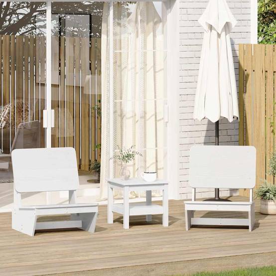 Lot de 2 Chaises de jardin - Chaises d'extérieur - Fauteuils de jardin blanc 60x64x70,5 cm bois massif pin - Image 2