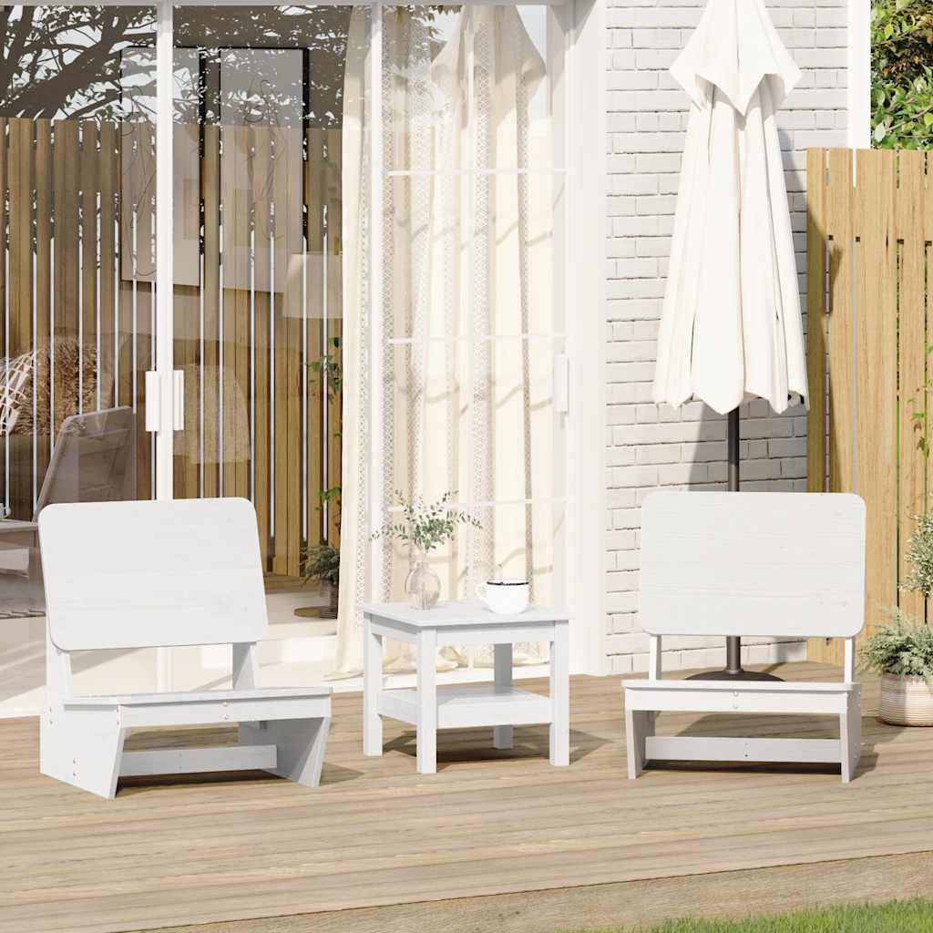 Lot de 2 Chaises de jardin - Chaises d'extérieur - Fauteuils de jardin blanc 60x64x70,5 cm bois massif pin - Image 2