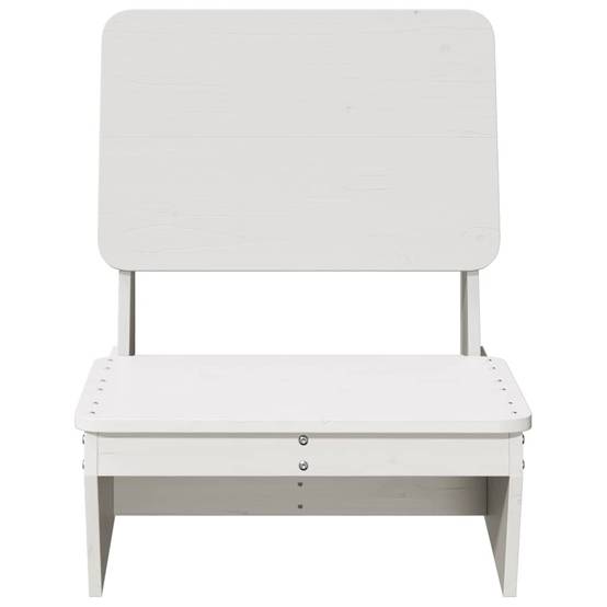 Lot de 2 Chaises de jardin - Chaises d'extérieur - Fauteuils de jardin blanc 60x64x70,5 cm bois massif pin - Image 4