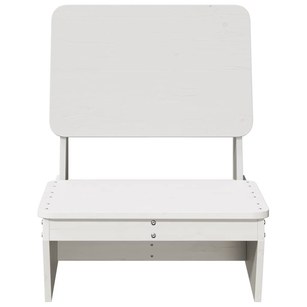 Lot de 2 Chaises de jardin - Chaises d'extérieur - Fauteuils de jardin blanc 60x64x70,5 cm bois massif pin - Image 4