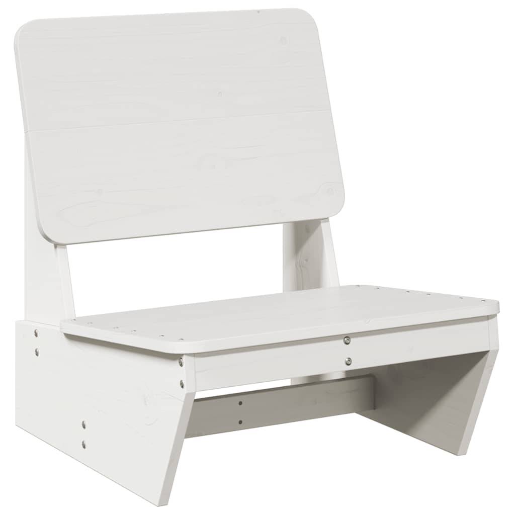 Lot de 2 Chaises de jardin - Chaises d'extérieur - Fauteuils de jardin blanc 60x64x70,5 cm bois massif pin - Image 3