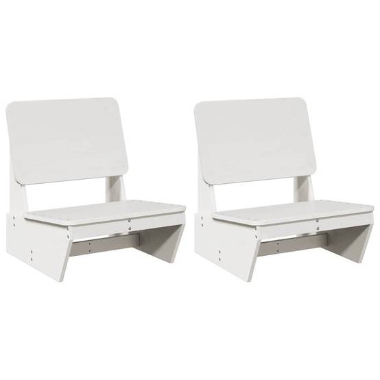 Lot de 2 Chaises de jardin - Chaises d'extérieur - Fauteuils de jardin blanc 60x64x70,5 cm bois massif pin - Image 1