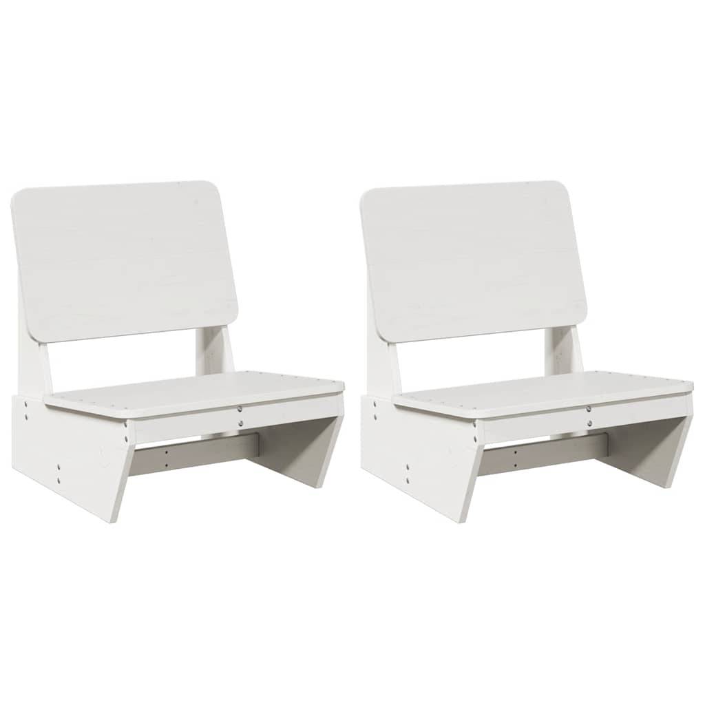 Lot de 2 Chaises de jardin - Chaises d'extérieur - Fauteuils de jardin blanc 60x64x70,5 cm bois massif pin - Image 1
