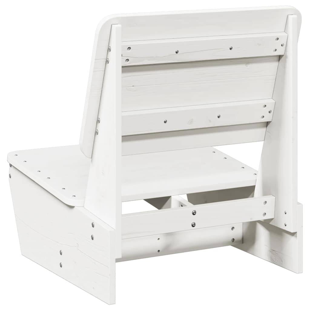 Lot de 2 Chaises de jardin - Chaises d'extérieur - Fauteuils de jardin blanc 60x64x70,5 cm bois massif pin - Image 6