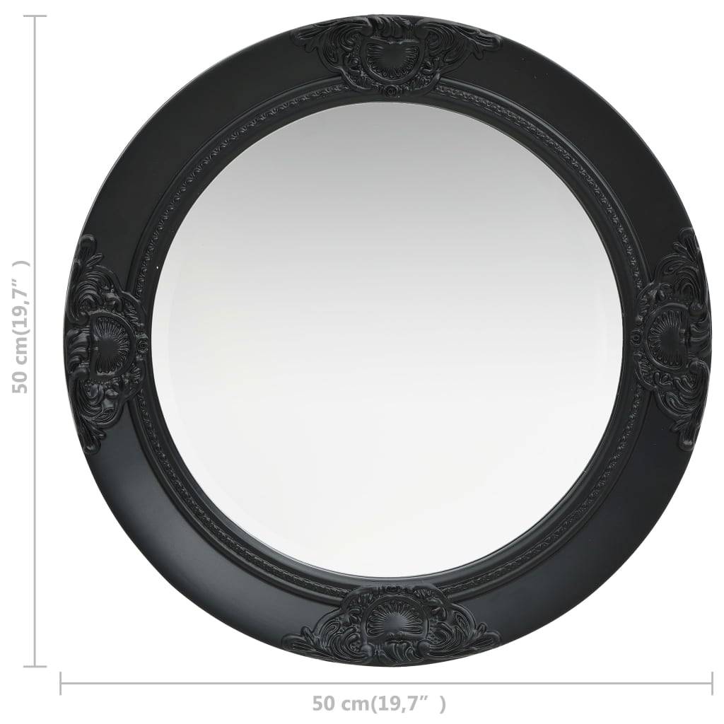 Maison Chic - Miroir mural - Miroir décoratif style baroque 50 cm noir - Image 5