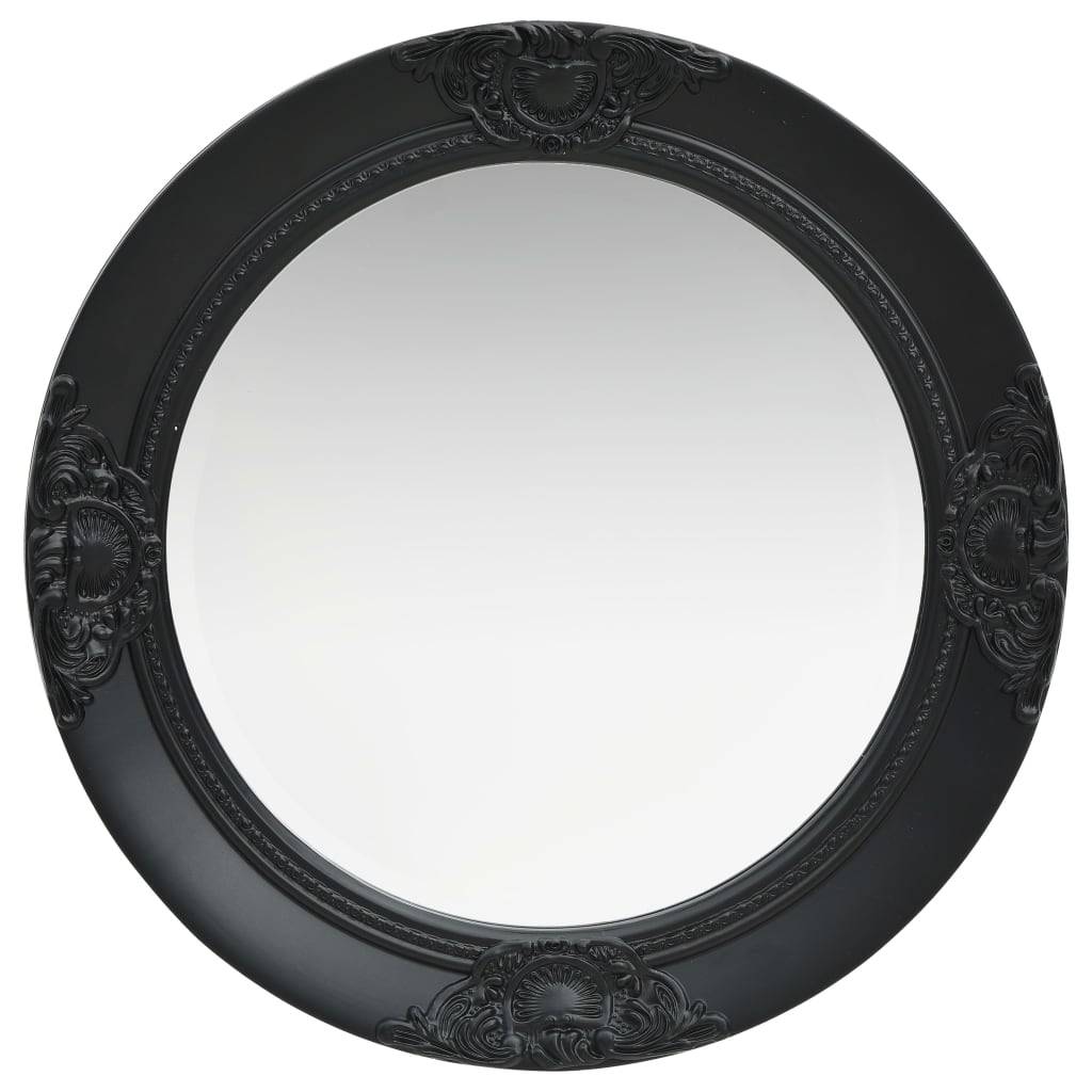 Maison Chic - Miroir mural - Miroir décoratif style baroque 50 cm noir - Image 1