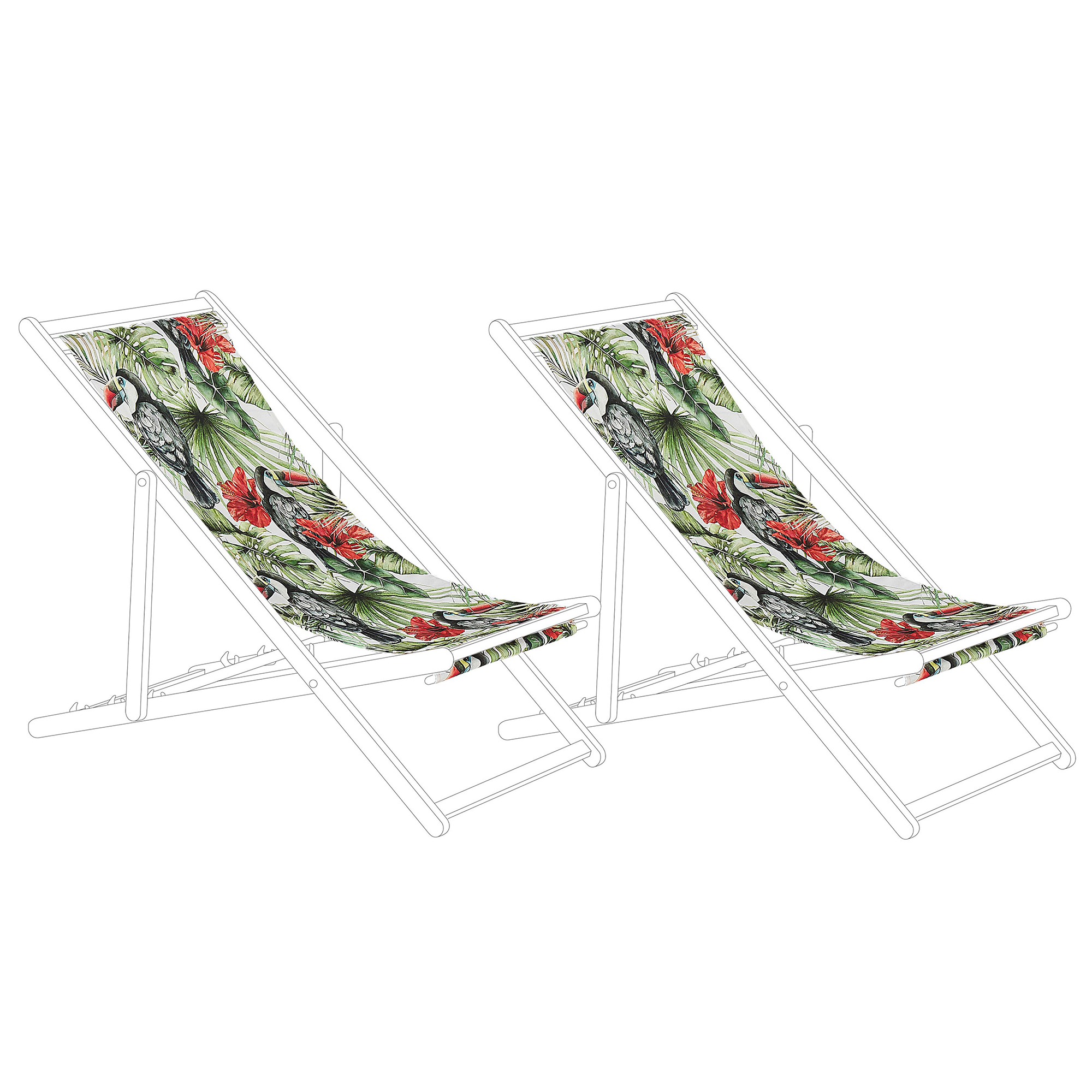 Beliani - Toile pour transat et chilienne Polyester Multicolore ANZIO/AVELLINO - 113x44x1- Beliani - Image 2