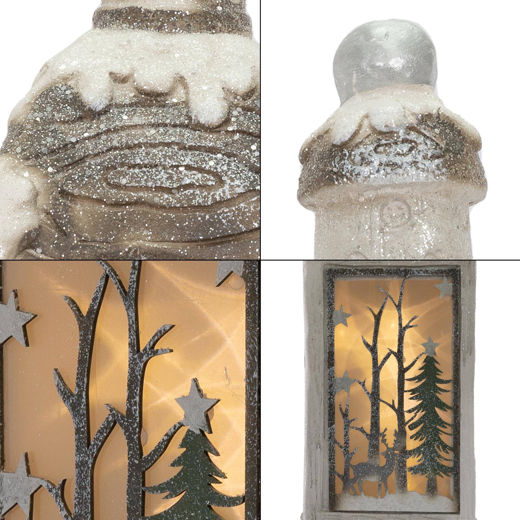 Lot De 2 Lanternes De Noël LED Blanc Chaud, Petites Décorations Lumineuses Rouges Et Vertes Pour Intérieur/extérieur, Avec Crochet Suspendu